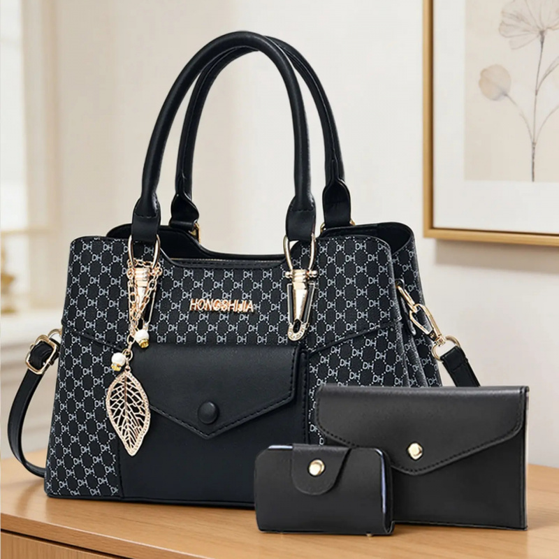 Luxury Bags With Zipper - 고급스러운 질감의 대용량 통근용 토트백, 컬러