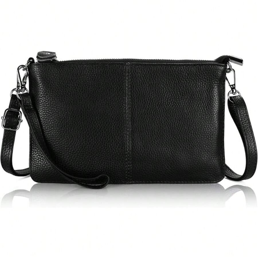 Wristlet Wallet Zipper - 여성용 정품 가죽 손목 스트랩 클러치