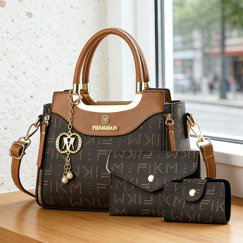 Luxury Bags With Zipper - 3피스 세트 고급 프린트 레터링 가방,