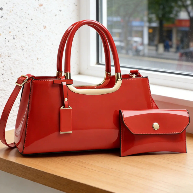 Luxury Bags With Zipper - 여성용 핸드백 세트, 가벼운 고급 PU