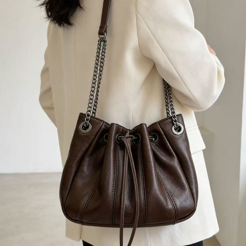 Luxury Bags Sling - 패션 드로스트링 버킷백 고급 퀼팅 숄더백