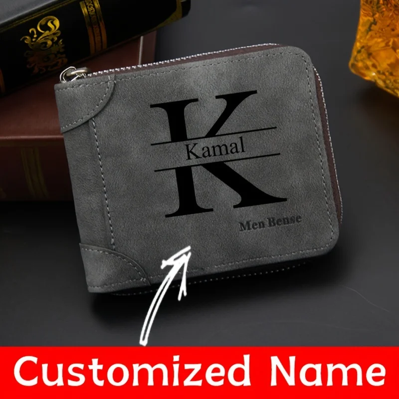 Wristlet Wallet Zipper - 맞춤형 이름 남성용 지갑 패션 반투명