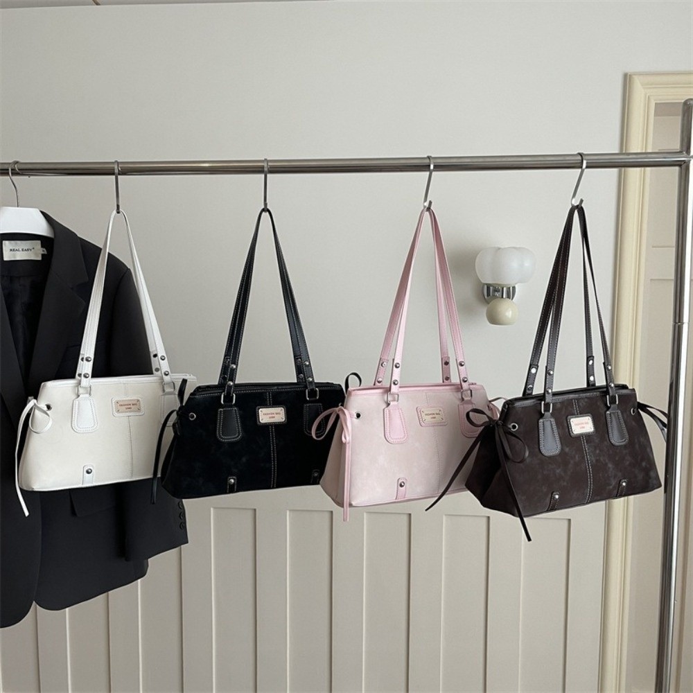 Structured Handbag Top Handle - 미니멀리스트 인조가죽 토트백, 구조적인 지퍼 탑