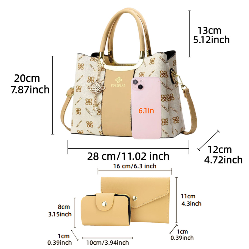 여성용 라이트 럭셔리 하이엔드 프린트 핸드백, 3종 세 - Luxury Bags With Zipper 리뷰 및 가격