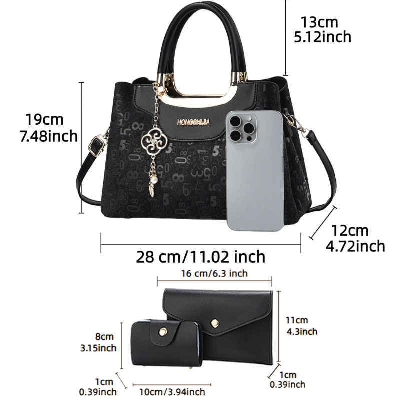 3피스 패션 여성용 핸드백 세트, 여성용 가벼운 럭셔리 - Luxury Bags With Zipper 리뷰 및 가격