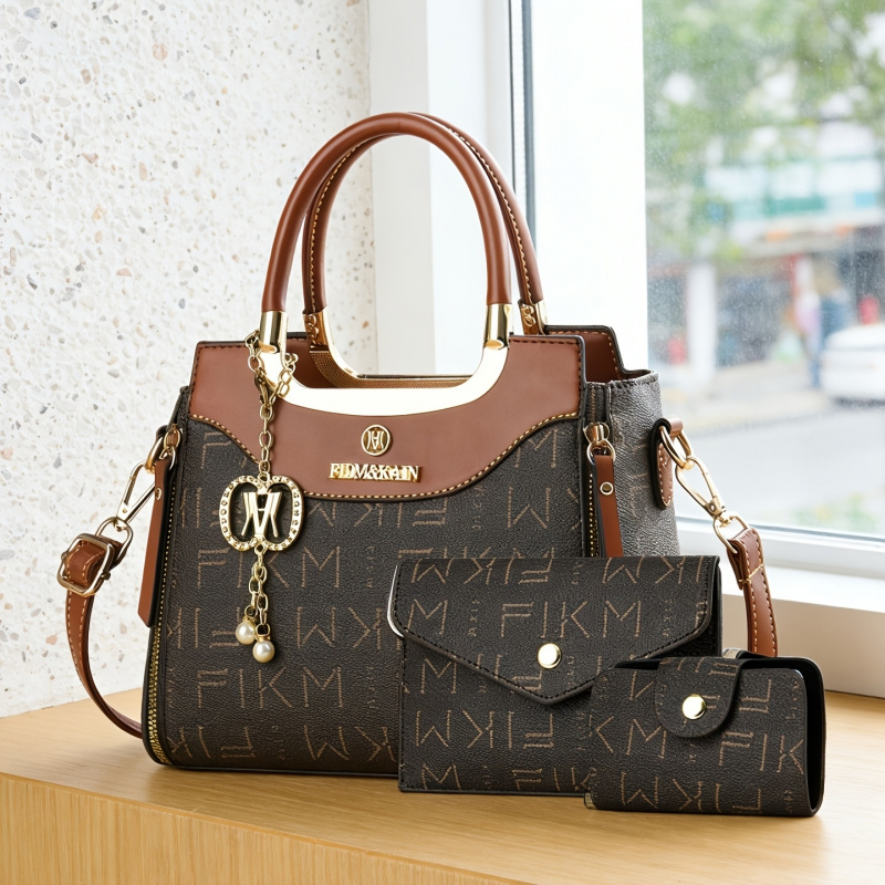 3피스 세트 고급 프린트 레터링 가방, 프리미엄 패셔너 - Luxury Bags With Zipper 리뷰 및 가격