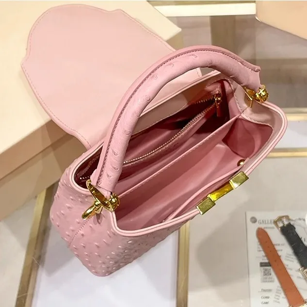 HXia 럭셔리 스퀘어 여성 가방 타조 무늬 가죽 핸드 - Luxury Bags For Sale 리뷰 및 가격