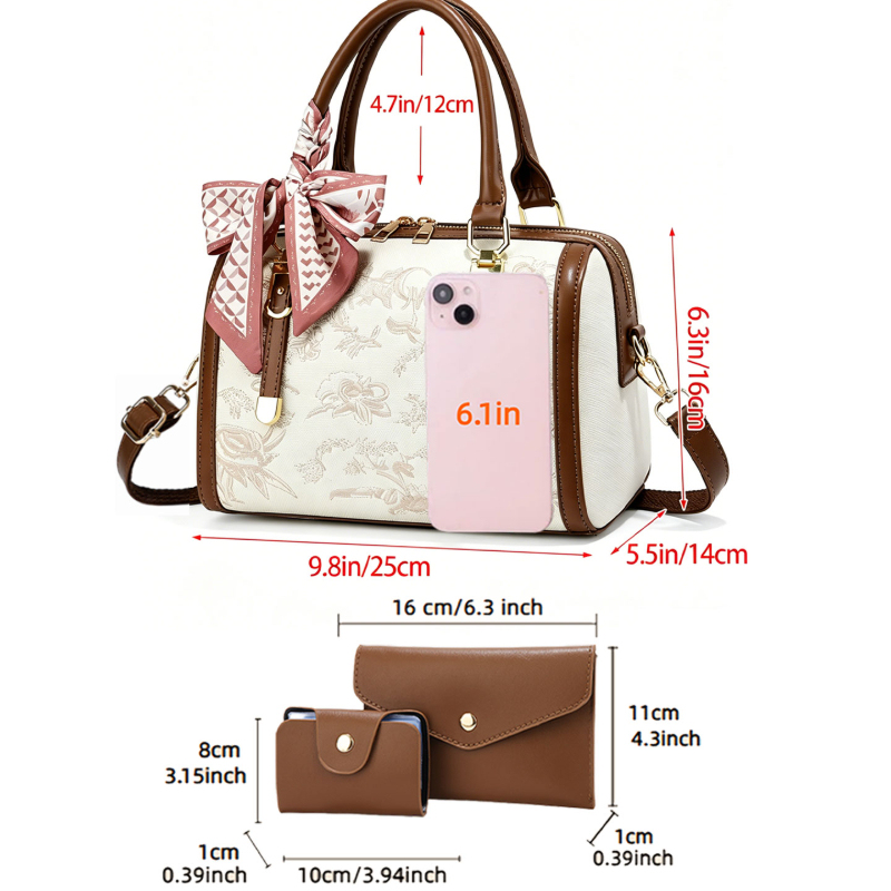 라이트 럭셔리 자수 여성 핸드백, 3종 여성 가방 세트 - Luxury Bags With Zipper 리뷰 및 가격