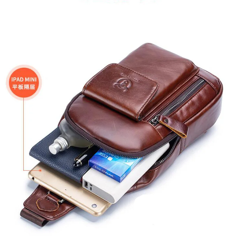 남성용 브랜드 프리미엄 100% 정품 가죽 가슴 가방  - Luxury Bags Sling 리뷰 및 가격