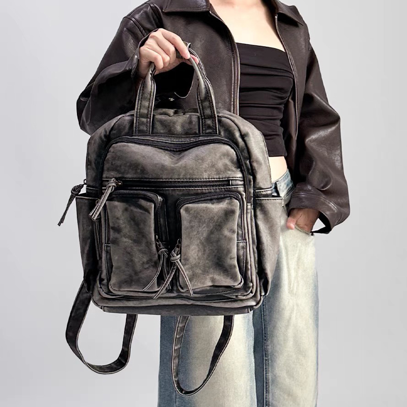 럭셔리 소프트 워시드 PU 가죽 백팩 트렌드 대학 가방 - Luxury Bags With Zipper 리뷰 및 가격