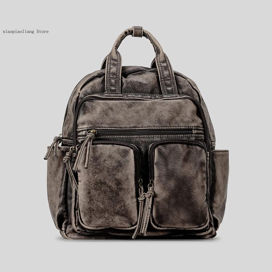 럭셔리 소프트 워시드 PU 가죽 백팩 트렌드 대학 가방 - Luxury Bags With Zipper 리뷰 및 가격