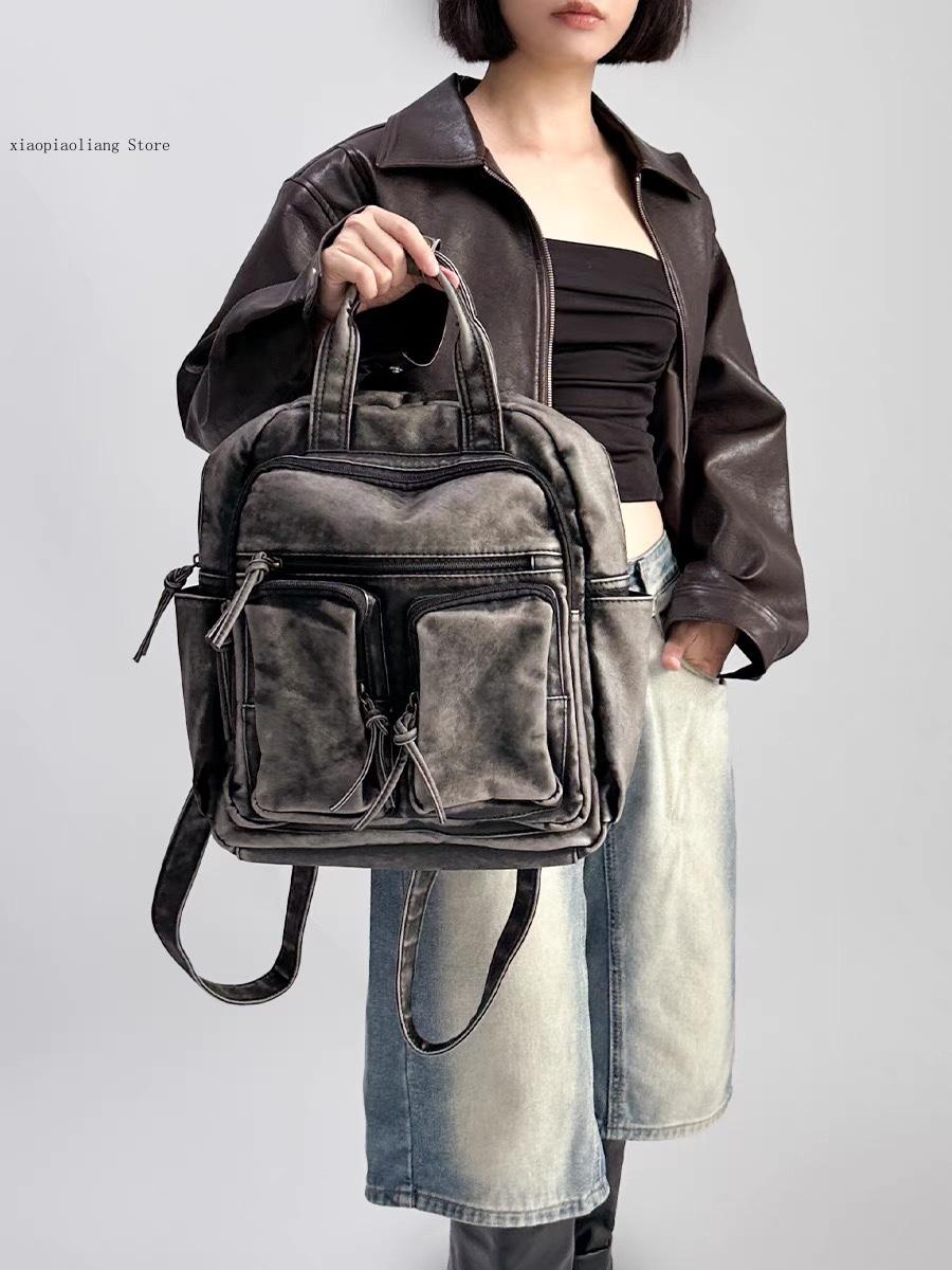 럭셔리 소프트 워시드 PU 가죽 백팩 트렌드 대학 가방 - Luxury Bags With Zipper 리뷰 및 가격