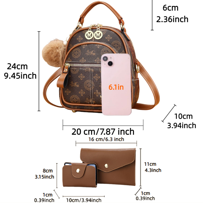 3종 여성 가방 세트, 가볍고 고급스러운 프린트 미니  - Luxury Bags With Zipper 리뷰 및 가격