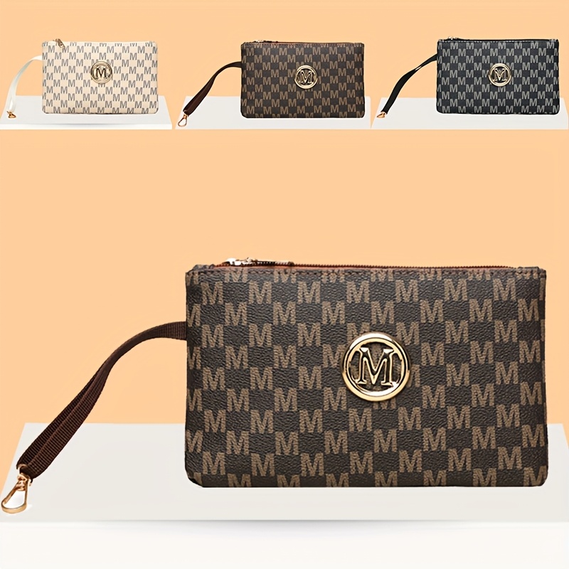 빈티지 레터 프린트 여성용 클러치, 장지갑, 수납 파우 - Wristlet Wallet Zipper 리뷰 및 가격
