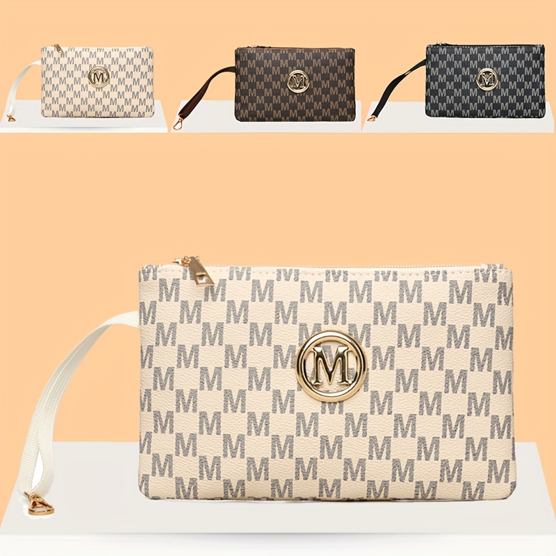 빈티지 레터 프린트 여성용 클러치, 장지갑, 수납 파우 - Wristlet Wallet Zipper 리뷰 및 가격