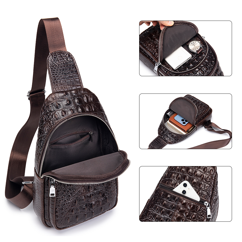SCHLATUM 남성용 정품 가죽 빈티지 악어 패턴 가 - Luxury Bags Sling 리뷰 및 가격