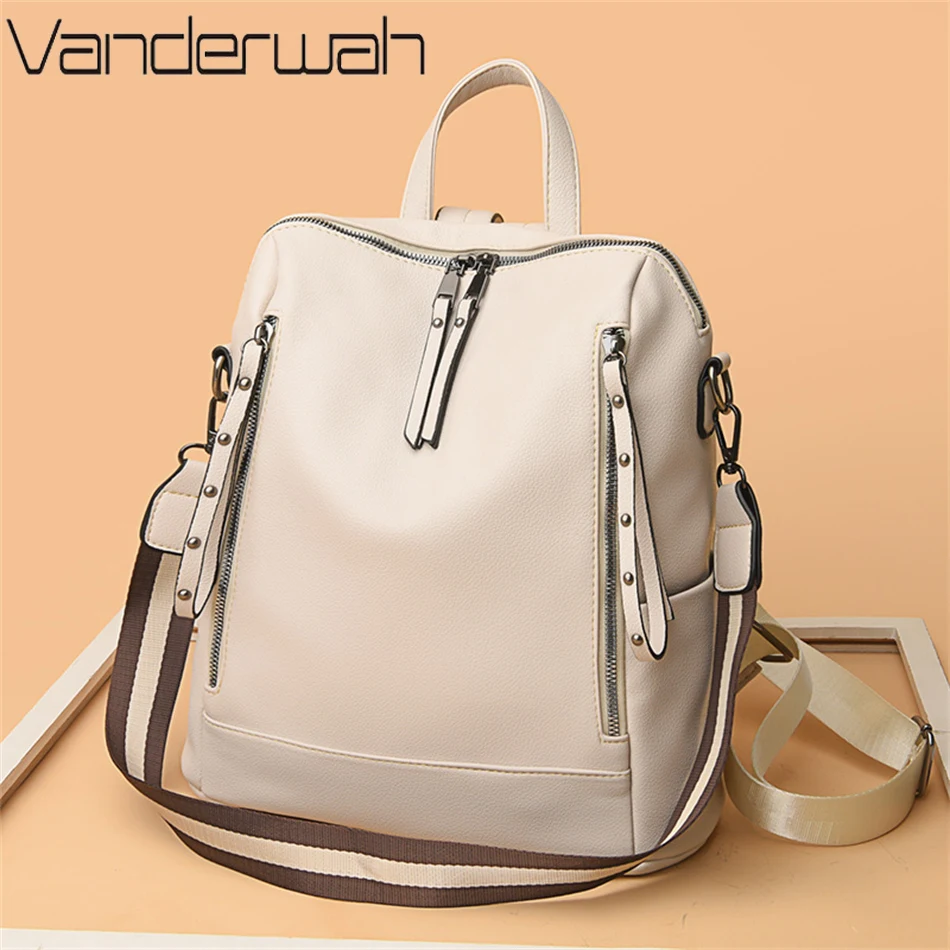 브랜드 럭셔리 배낭 부드러운 가죽 방수 배낭, 프레피  - Luxury Bags With Zipper 리뷰 및 가격