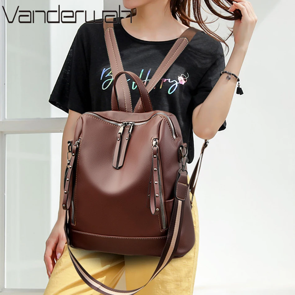 브랜드 럭셔리 배낭 부드러운 가죽 방수 배낭, 프레피  - Luxury Bags With Zipper 리뷰 및 가격