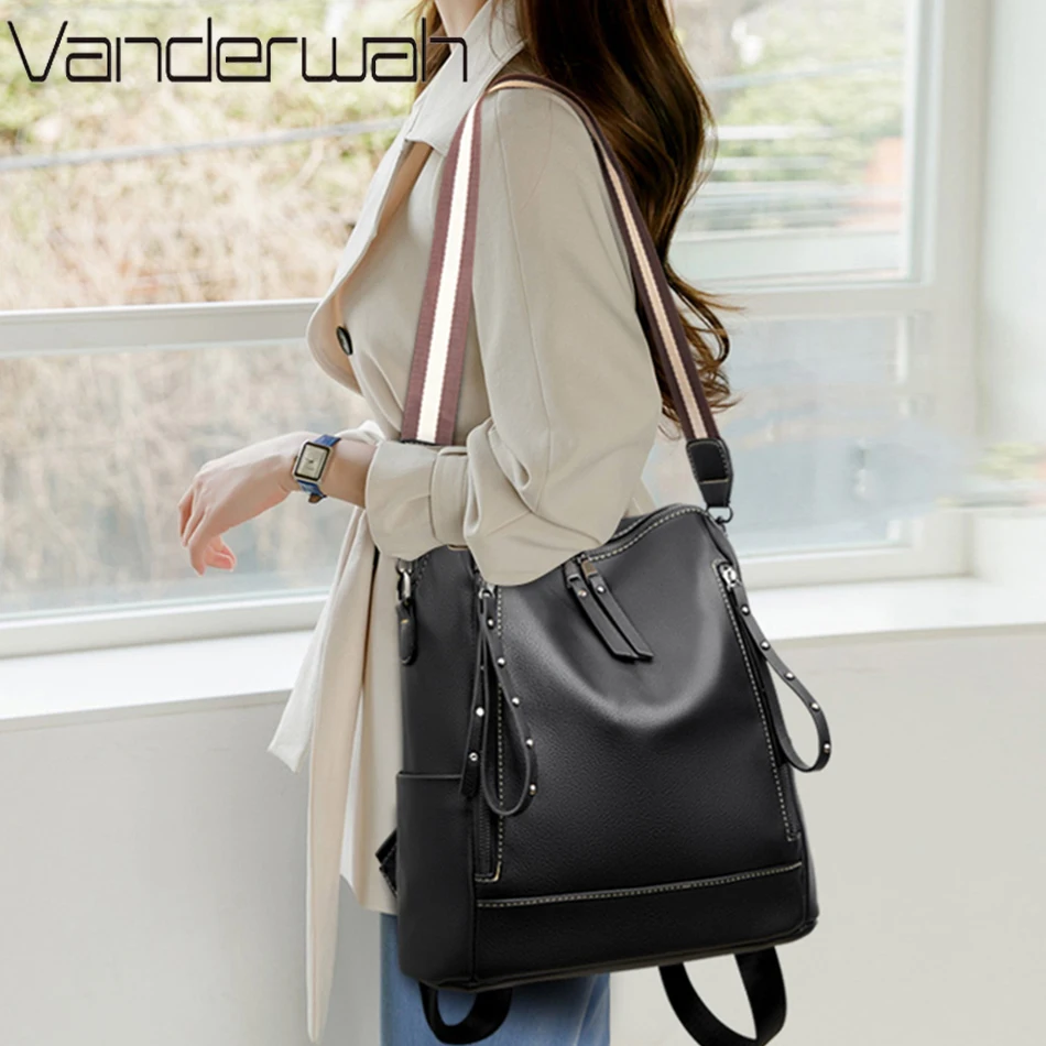 브랜드 럭셔리 배낭 부드러운 가죽 방수 배낭, 프레피  - Luxury Bags With Zipper 리뷰 및 가격