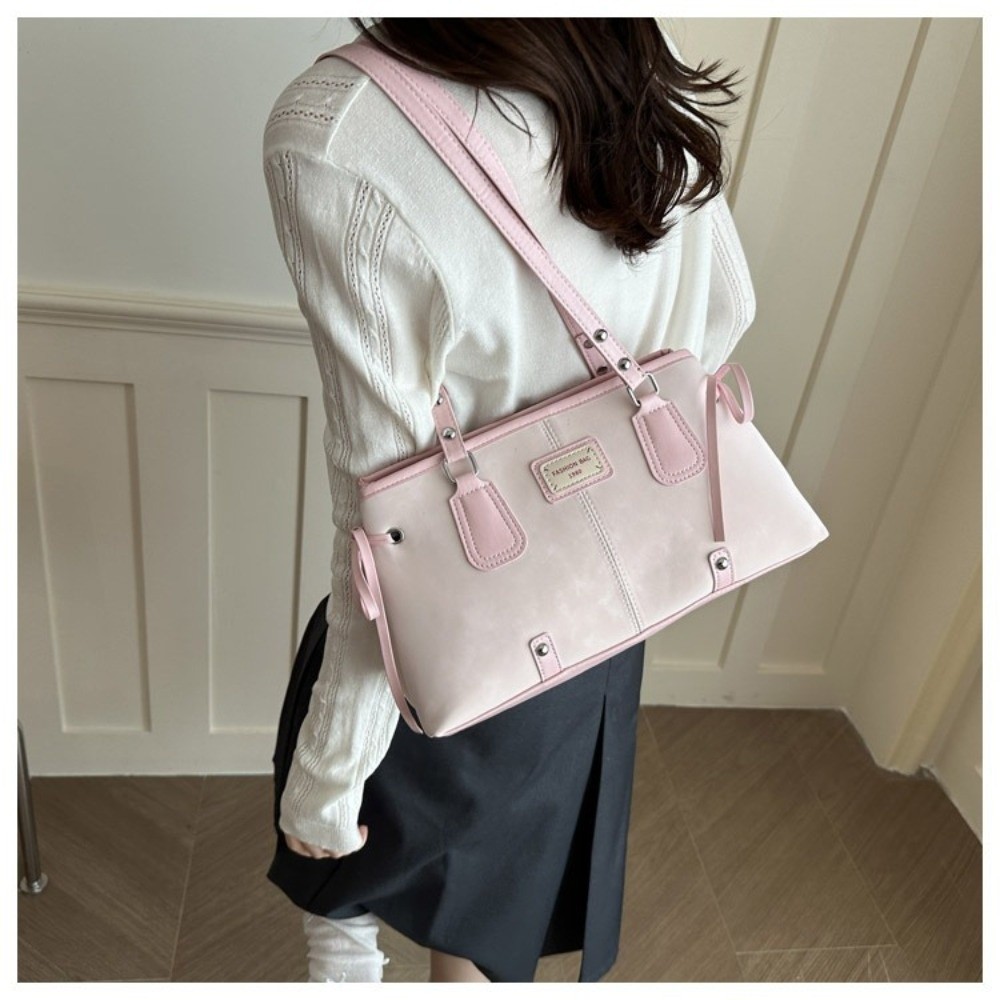 미니멀리스트 인조가죽 토트백 지퍼탑 구조형 숄더백 듀얼 - Structured Handbag Top Handle 리뷰 및 가격