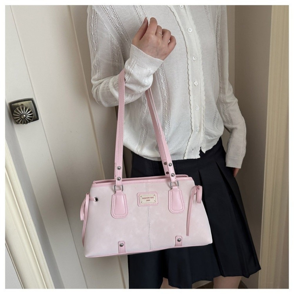 한국 스타일 인조 가죽 토트백 지퍼 탑 듀얼 핸들 숄더 - Structured Handbag Top Handle 리뷰 및 가격