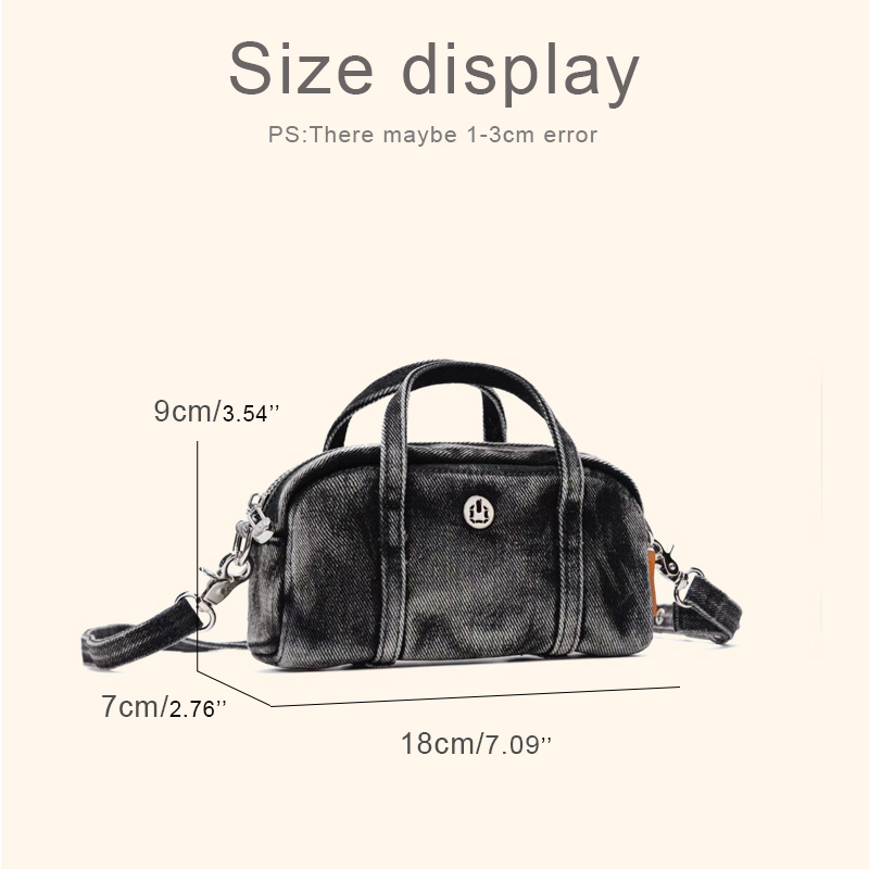 한국식 캐주얼 미니 데님 박스 백 여성용 고급 디자이너 - Luxury Bags With Zipper 리뷰 및 가격