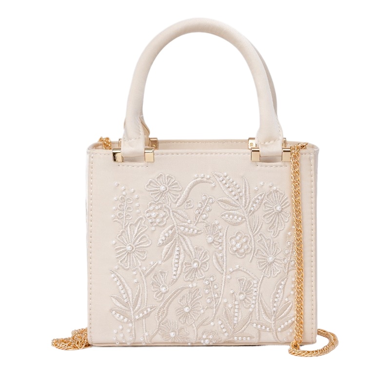 자수 진주 핸드백 빈티지 우아한 구조화된 탑 핸들 숄더 - Structured Handbag Top Handle 리뷰 및 가격