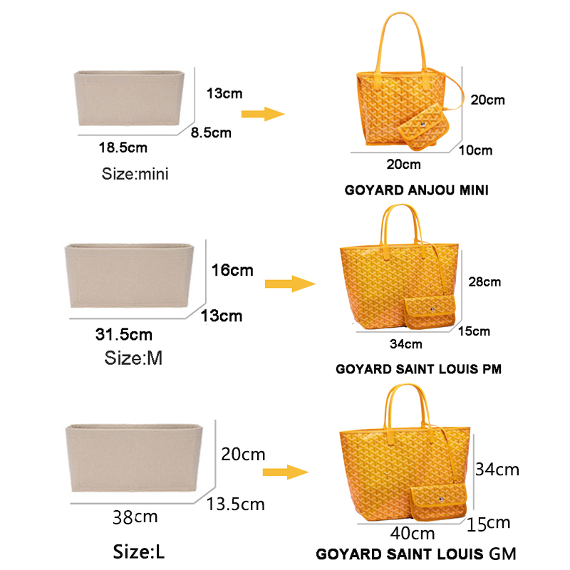 고야드 토트용 펠트 인서트 백, 화장품 정리함, 지퍼가 - Luxury Bags Goyard 리뷰 및 가격