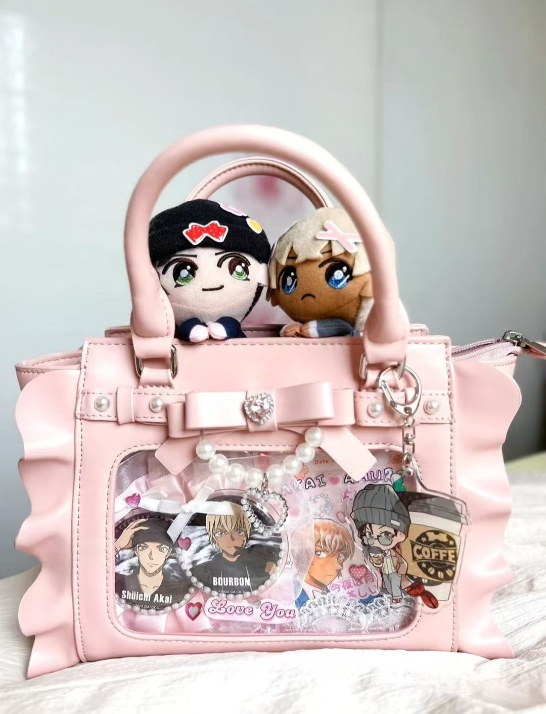 하라주쿠 스퀘어 핑크 Ita 가방 여성 새로운 일본 진 - Wristlet Wallet Zipper 리뷰 및 가격