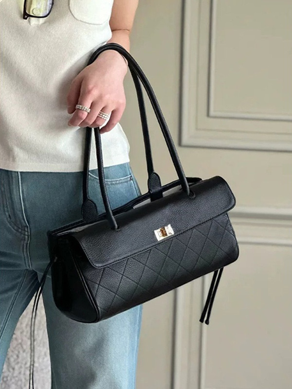 CLAREGQI 2026 여성용 새 정품 가죽 퀼트 숄 - Structured Handbag Top Handle 리뷰 및 가격