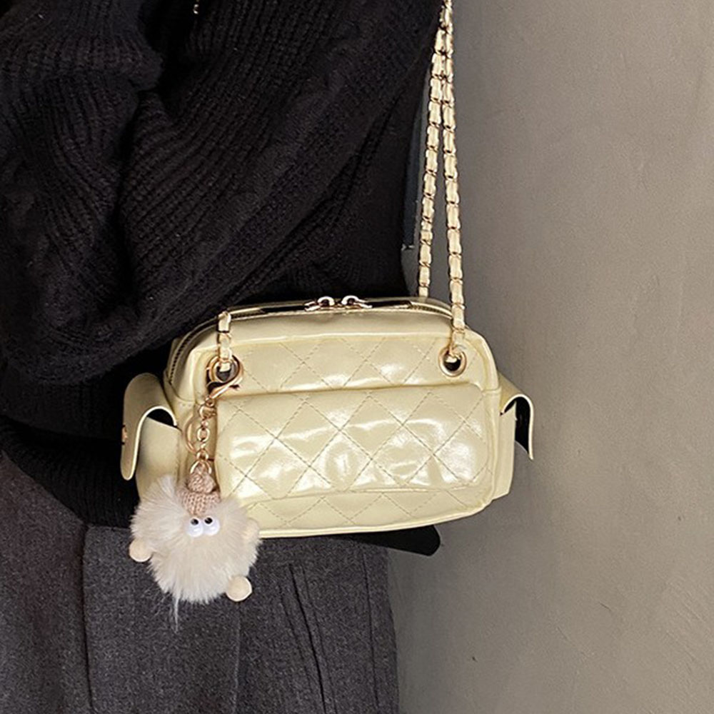 퀼팅 패턴 체인 디자인 크로스바디 백 광택 인조 가죽  - Luxury Bags Sling 리뷰 및 가격